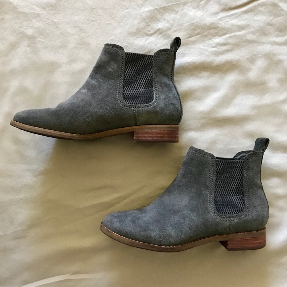 TOMS Charcoal Suede Chelsea Boots